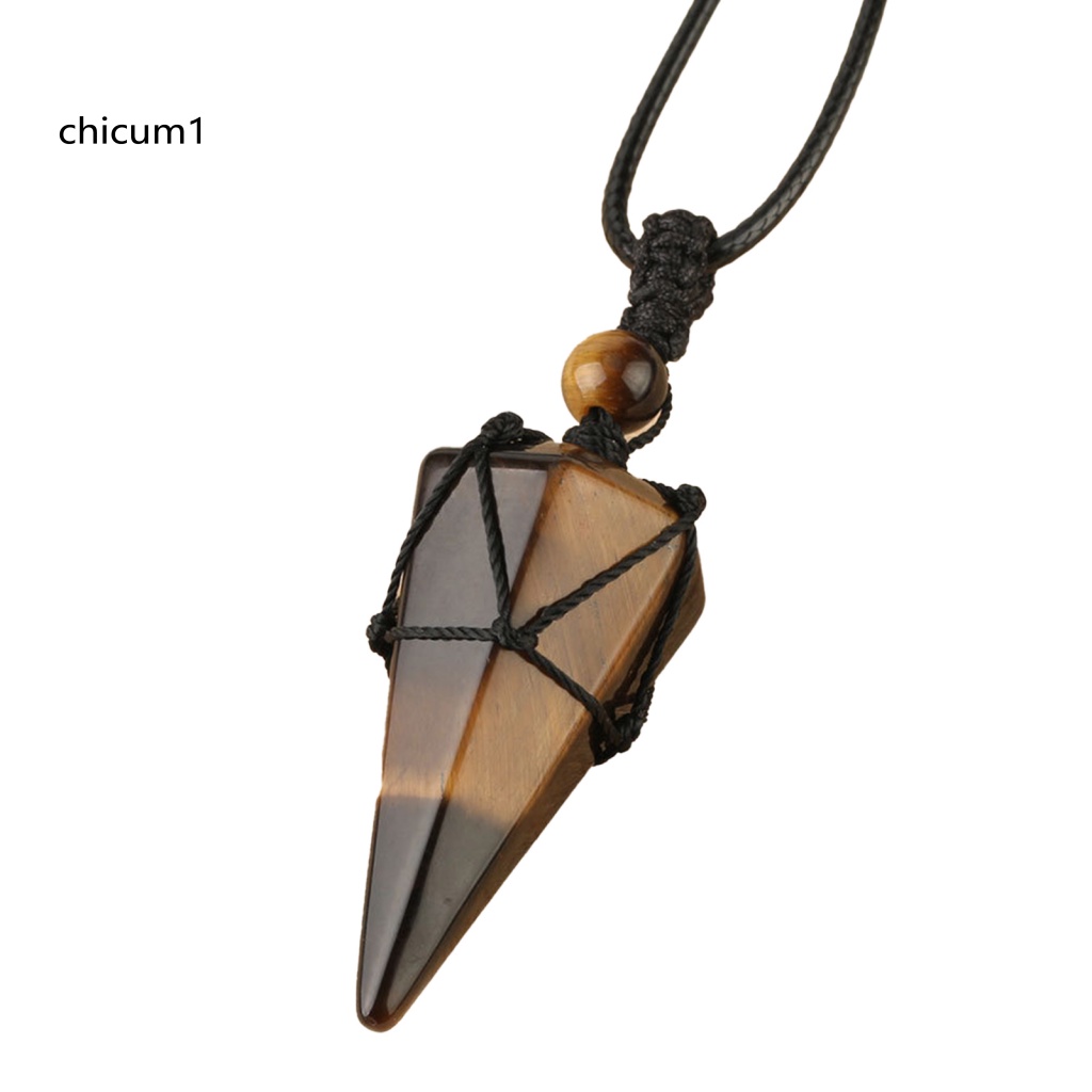 Vòng Cổ CC Lăng Kính Lục Giác Dệt Tay Màu Đen Đính Pha Lê Giả Cho Unisex Mặc Hàng Ngày