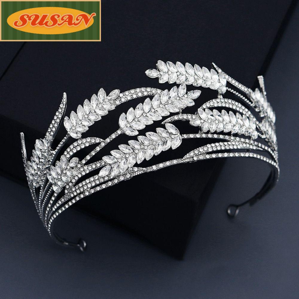 SUSANS Băng Đô Cài Tóc Hình Vương Miện Phong Cách Vintage Cho Cô Dâu