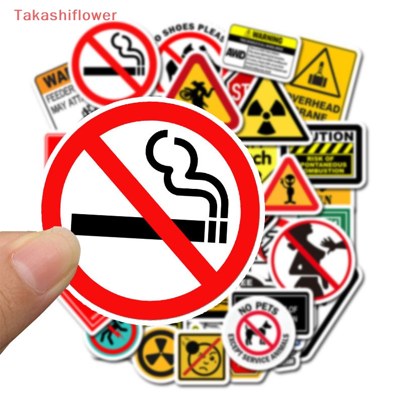 Bộ 50 Miếng Dán Cảnh Báo Họa Tiết Hoạt Hình Dùng Trang Trí Ván Trượt / Laptop / Xe Hơi / Xe Máy
