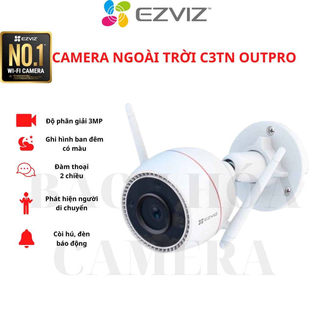 Camera Wifi ngoài trời EZVIZ C3TN/H3C độ phân giải 3MP/2MP chính hãng, bảo hảnh 24 tháng