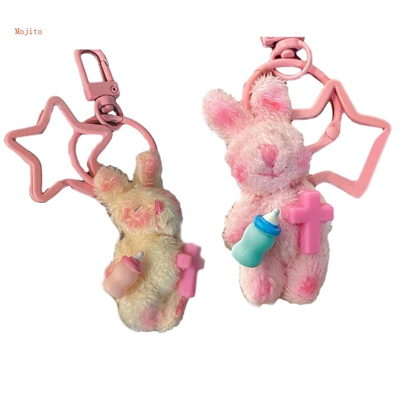 Móc Khóa Thỏ Nhồi Bông Dễ Thương