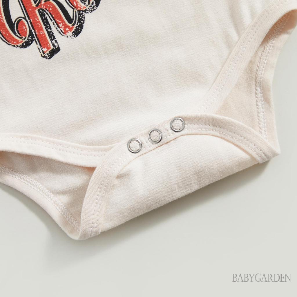 Áo Liền Quần Ngắn Tay Cổ Tròn In Chữ Cho Bé Trai 0-12 Tháng Tuổi