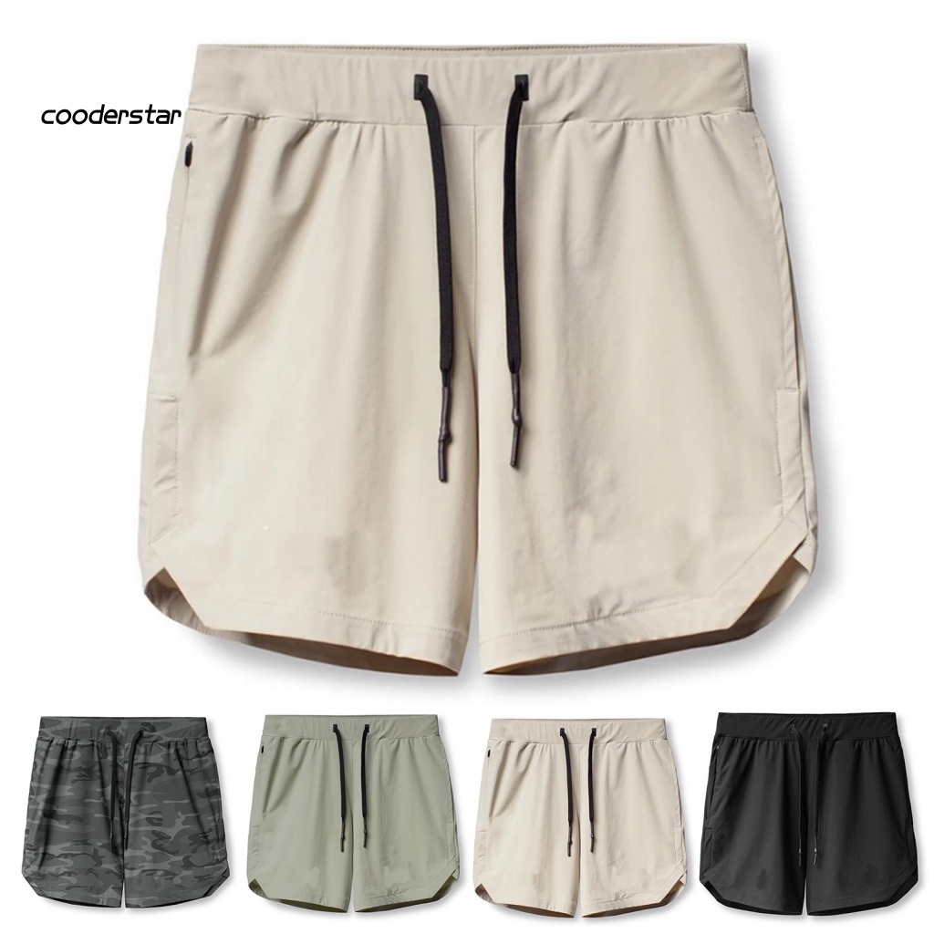 Quần Short Dây Rút Co Giãn Mềm Mại Thoáng Khí Màu Trơn Dành Cho Nam