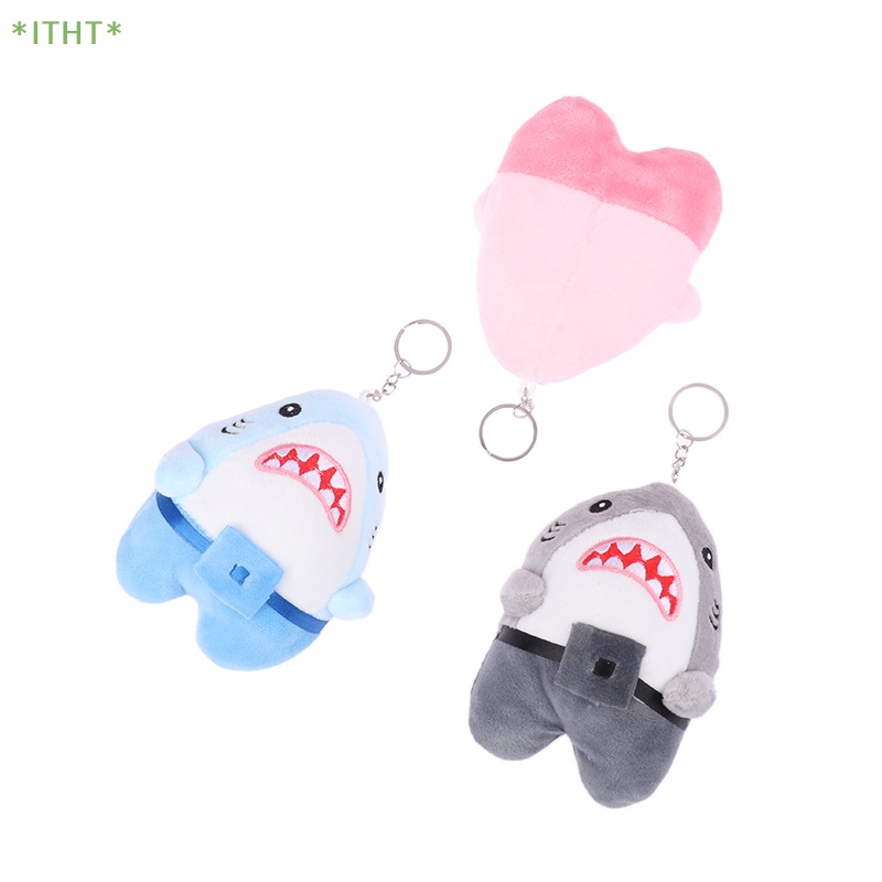 1 Móc Khóa Hình Cá Mập Nhồi Bông Răng To Sáng Tạo Cho Ba Lô / Túi Xách Mới