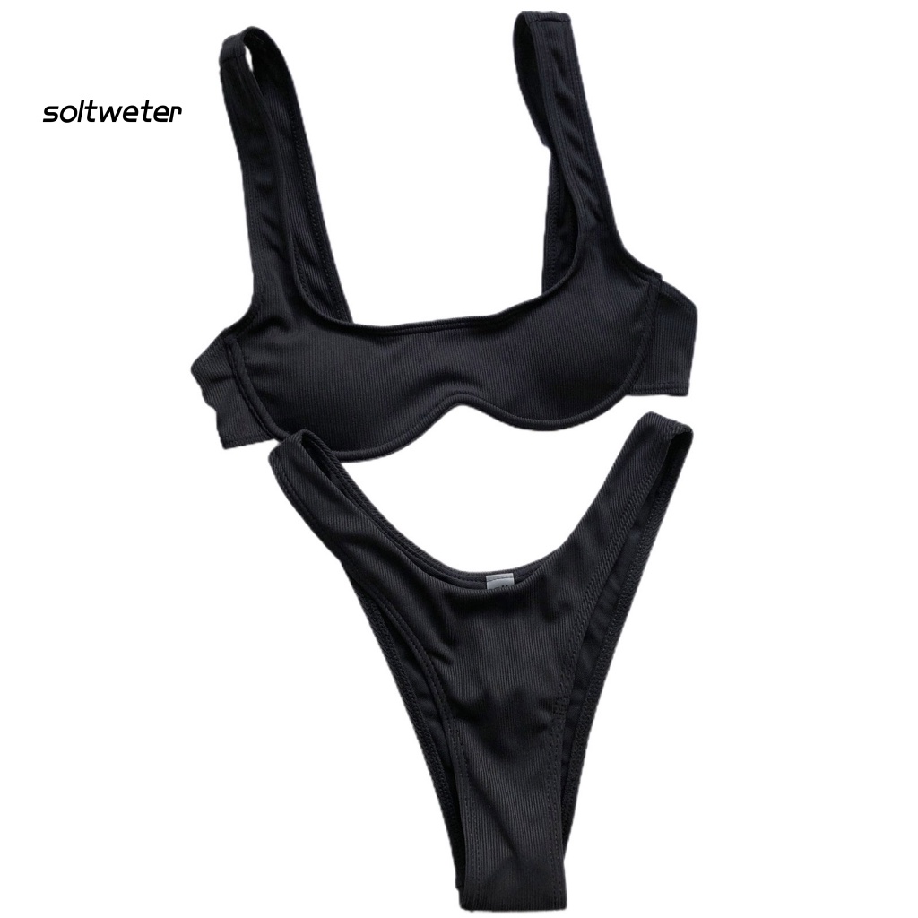 Bộ Bikini 2 Mảnh Có Mút Nâng Ngực Màu Sắc Thời Trang