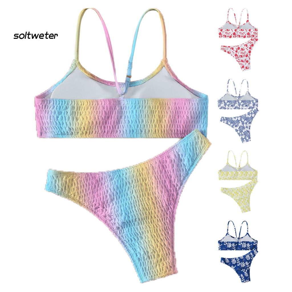 Bộ Bikini 2 Mảnh Hai Mảnh Không Dây In Họa Tiết Nhiều Màu Sắc Dành Cho Nữ