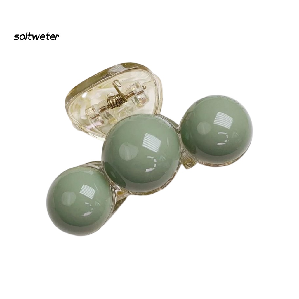 Kẹp Tóc Càng Cua Đính Hạt Acrylic Màu Xanh Lá Tối Giản Thanh Lịch Dễ Phối Đồ Thời Trang Cho Nữ