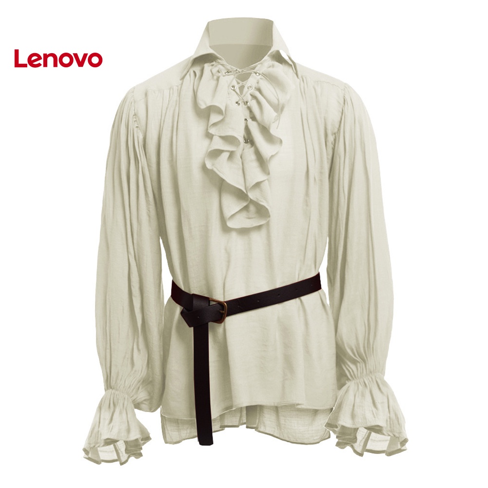 Áo Sơ Mi Tay Dài Cổ Đứng Màu Trơn Hóa Trang Thời Trung Cổ Cho Nam