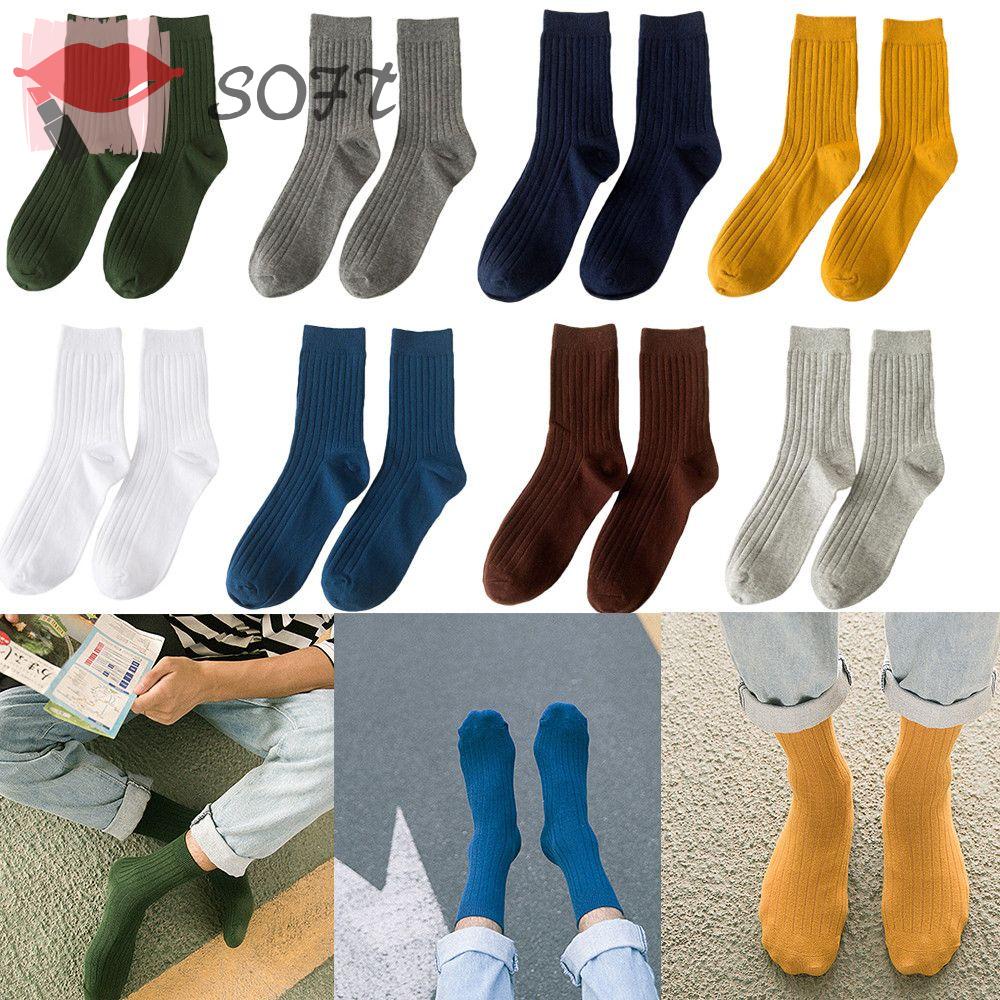 SOFTNESS Vớ Cotton Co Giãn Thoáng Khí Phong Cách Doanh Nhân Cho Nam