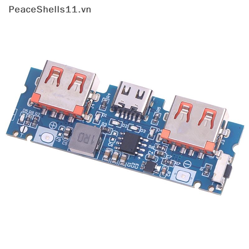 Bảng Mạch Tăng Áp 5V 2.4A Micro Type-C USB Kép 18650 Có Đèn LED