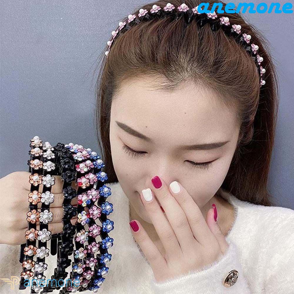 ANEMONE Băng Đô Cài Tóc Răng Cưa Đính Đá Thời Trang Cho Nữ