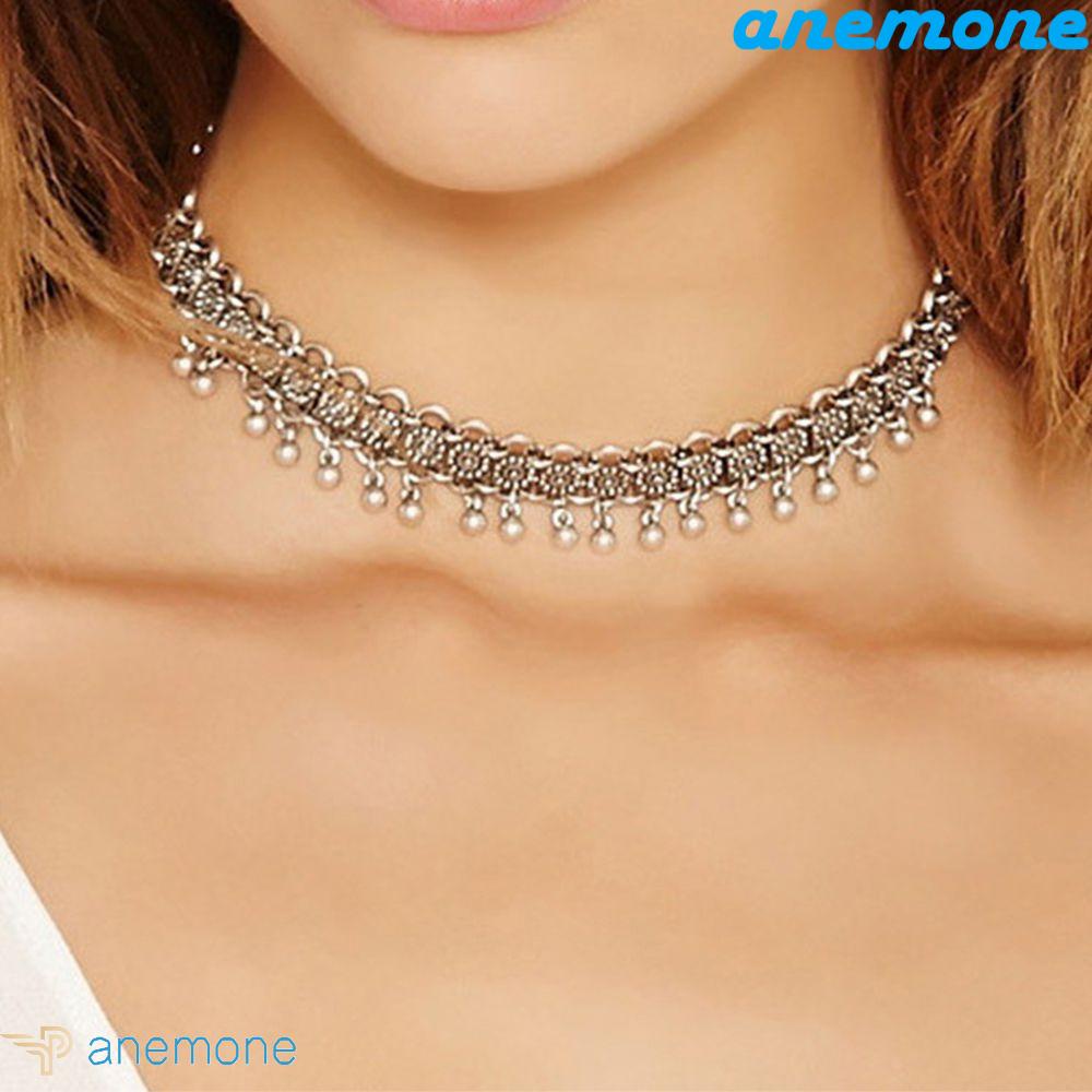 ANEMONE Vòng Cổ Choker Bằng Hợp Kim Cao Cấp Phong Cách Hippy Chất Lượng Tốt Nhất Cho Nữ