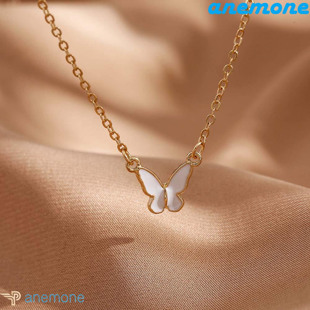 ANEMONE Vòng cổ Mặt Hình Bướm Nhỏ Đơn Giản Cho Nữ
