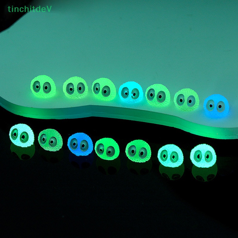 Bộ 5 Búp Bê Hoạt Hình Mini Màu Đen Phát Sáng Dùng Trang Trí Tiểu Cảnh