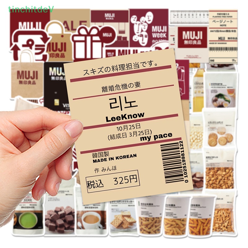 Set 58 Nhãn Dán Hành Lý Hình Gấu MUJIs Phong Cách Nhật Bản