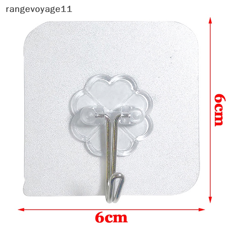 Set 10 Móc Treo Đồ Dán Tường Bằng Thép Không Gỉ Trong Suốt Đa Năng