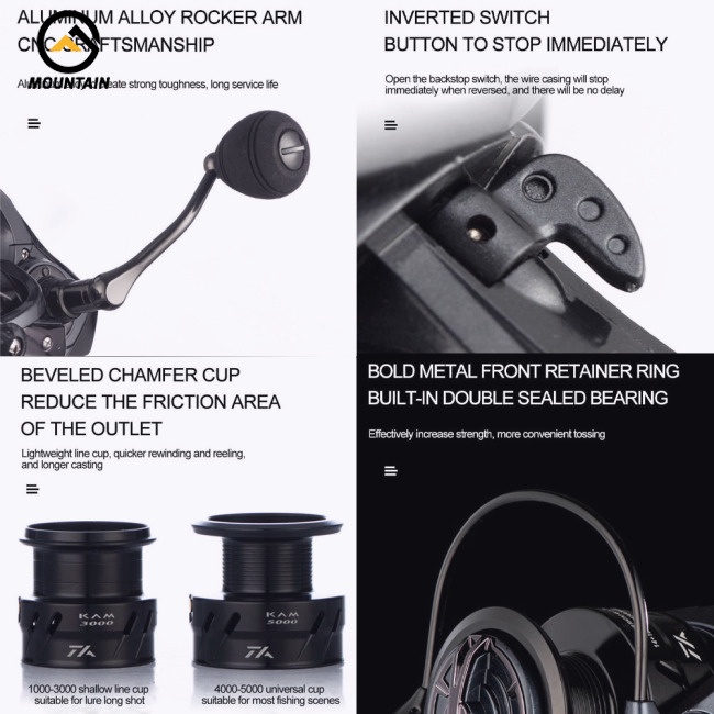 Máy Câu Cá Tốc Độ Cao 6.2: 1 11.5kg Max Drag Kam1000-5000 #