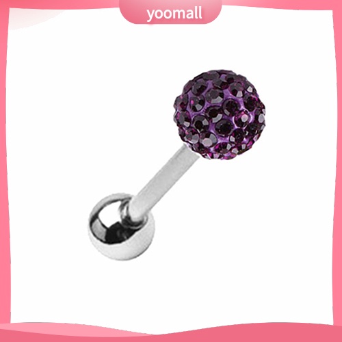 Khuyên Lưỡi Thanh Tạ Đính Đá Bằng Thép Phẫu Thuật