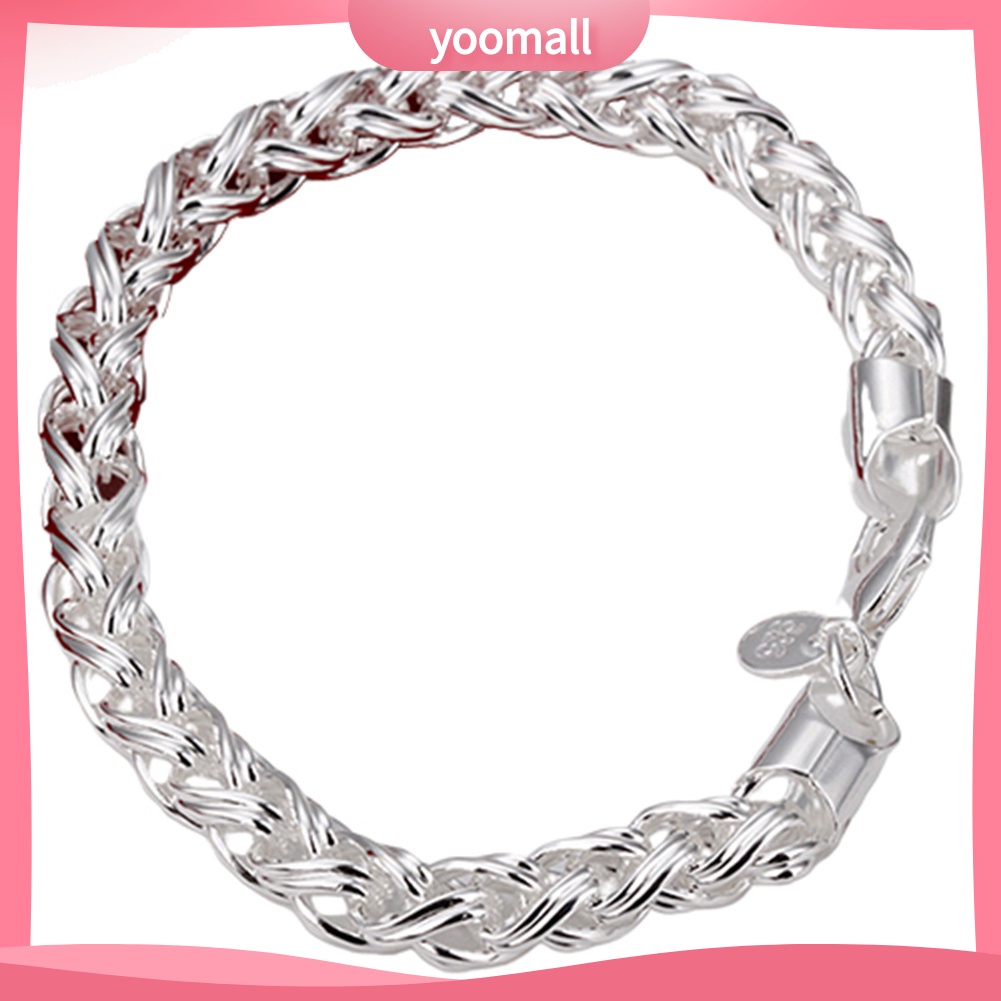 Vòng Tay Mạ Bạc Kiểu Dây Bện Đơn Giản Thời Trang Cho Nữ