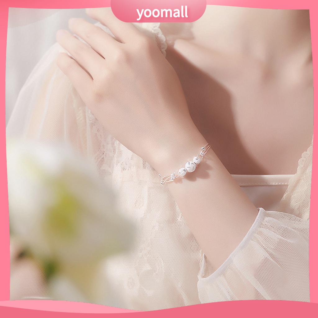[YM] Vòng Tay Xỏ Hạt Ba Lớp Phong Cách Hàn Quốc Mặc Hàng Ngày Cho Nữ
