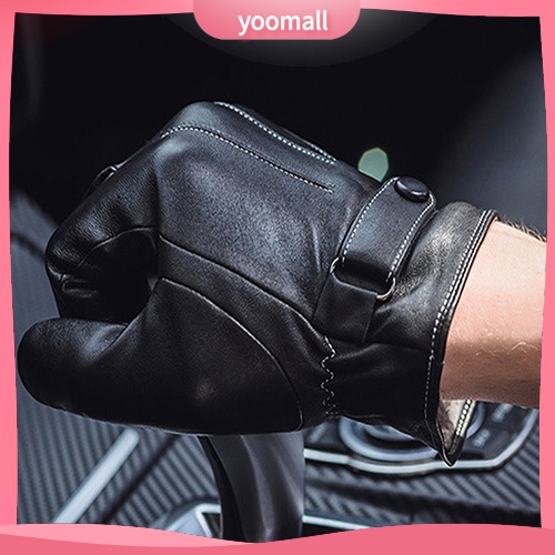 Găng Tay Giả Da Giữ Ấm Mùa Đông Có Thể Chạm Màn Hình Cảm Ứng Thời Trang Cho Nam