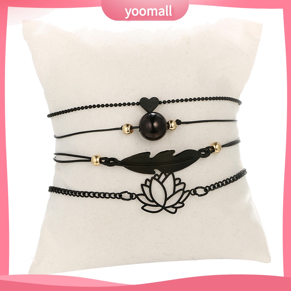 Set 4 Vòng Tay Hợp Kim Thời Trang Cho Nữ