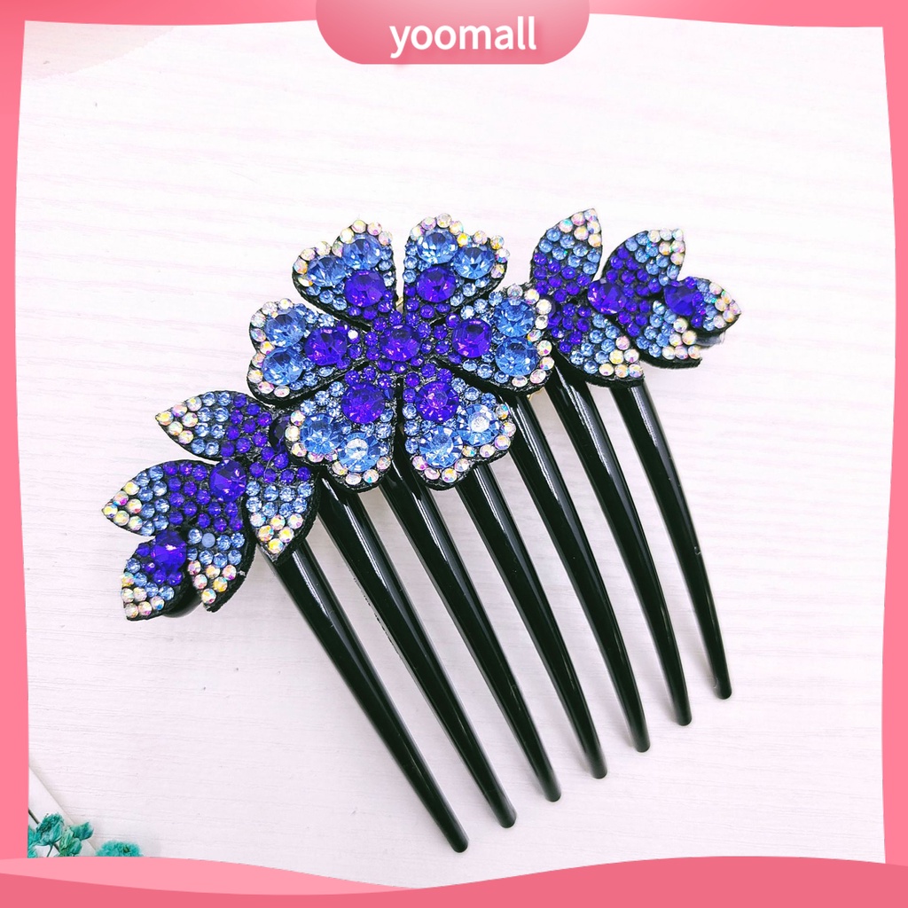 Lược Cài Tóc Đính Đá Chống Trượt Phong Cách Hàn Quốc Cho Cô Dâu