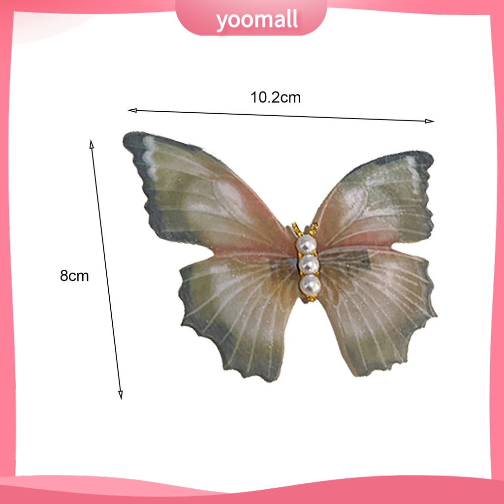 Kẹp Tóc Hai Lớp Bằng Kim Loại Đính Ngọc Trai Giả Thanh Lịch Cho Nữ