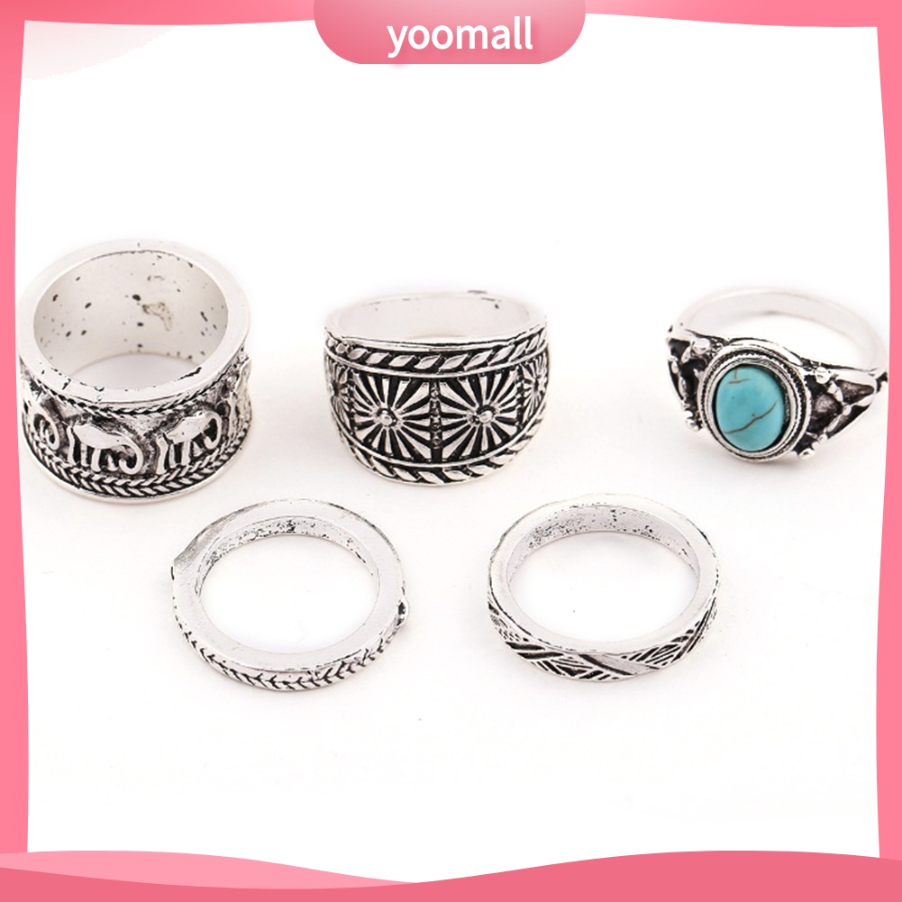 Set 5 Nhẫn Đeo Khớp Ngón Tay Phong Cách Vintage