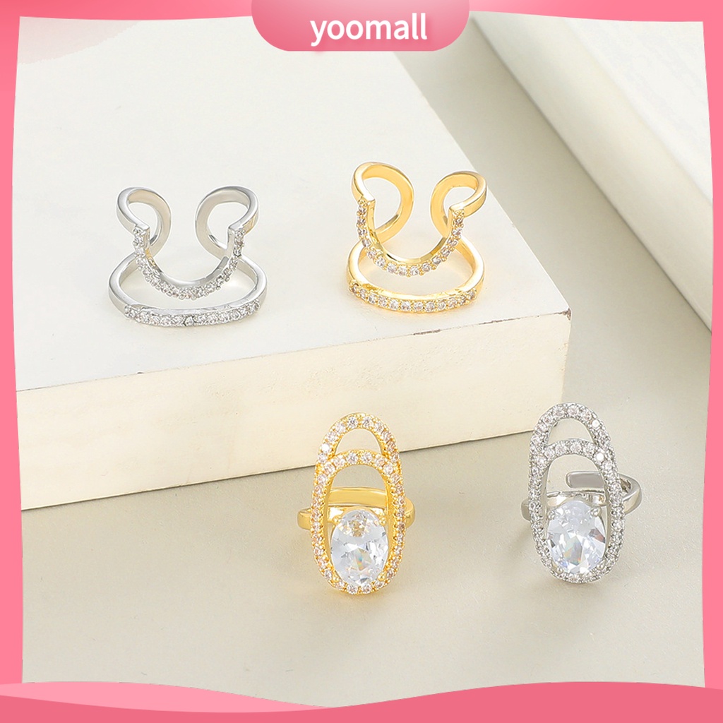 Nhẫn Đính Đá Lấp Lánh Trang Trí Móng Tay Tùy Chỉnh Kích Thước Cho Nữ