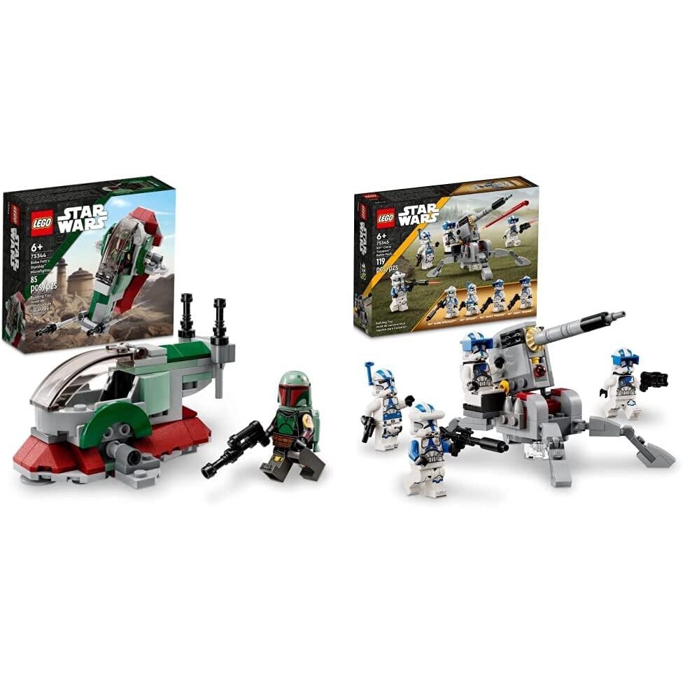 LEGO Star Wars Fett's Starship Microfighter 75344 & Star Wars Clone Troopers 75345,
