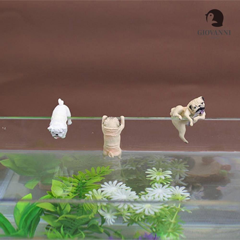 GIOVANNI Đồ trang trí Chú Chó Mini Bằng Nhựa PVC Thủ Công Tinh Tế Trang Trí Bể Cá