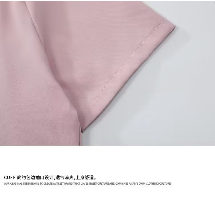 Áo Sơ Mi Tay Ngắn Dáng Rộng Có Khóa Kéo Màu Sắc Đơn Giản Thời Trang Mùa Hè Cho Nam Và Nữ