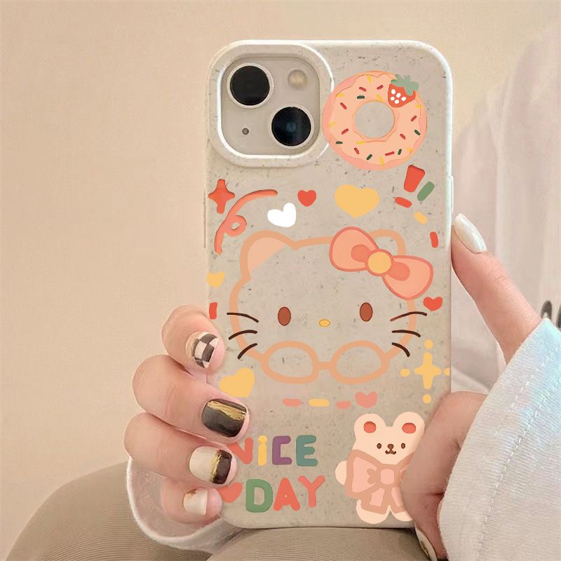 Ốp Điện Thoại Mềm Chống Sốc In Hình Gấu Hello Kitty Cho Iphone 12 Plus 11 7 max 14 Pro 813