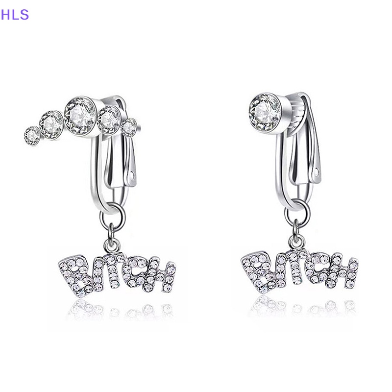 [HLS] Khuyên Rốn Dạng Kẹp Rốn Giả Rốn Đính Đá Zircon Chữ Cái