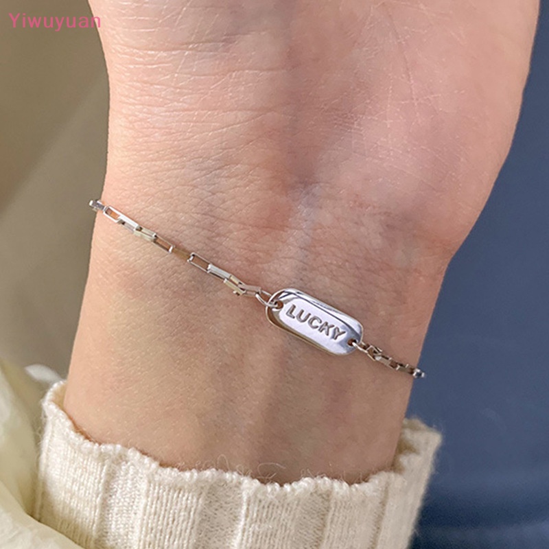 < Yiwuyuan > Vòng Tay May Mắn Màu Bạc Lấp Lánh Thanh Lịch Có Thể Điều Chỉnh Trang Sức Đám Cưới Mới Cho Nữ