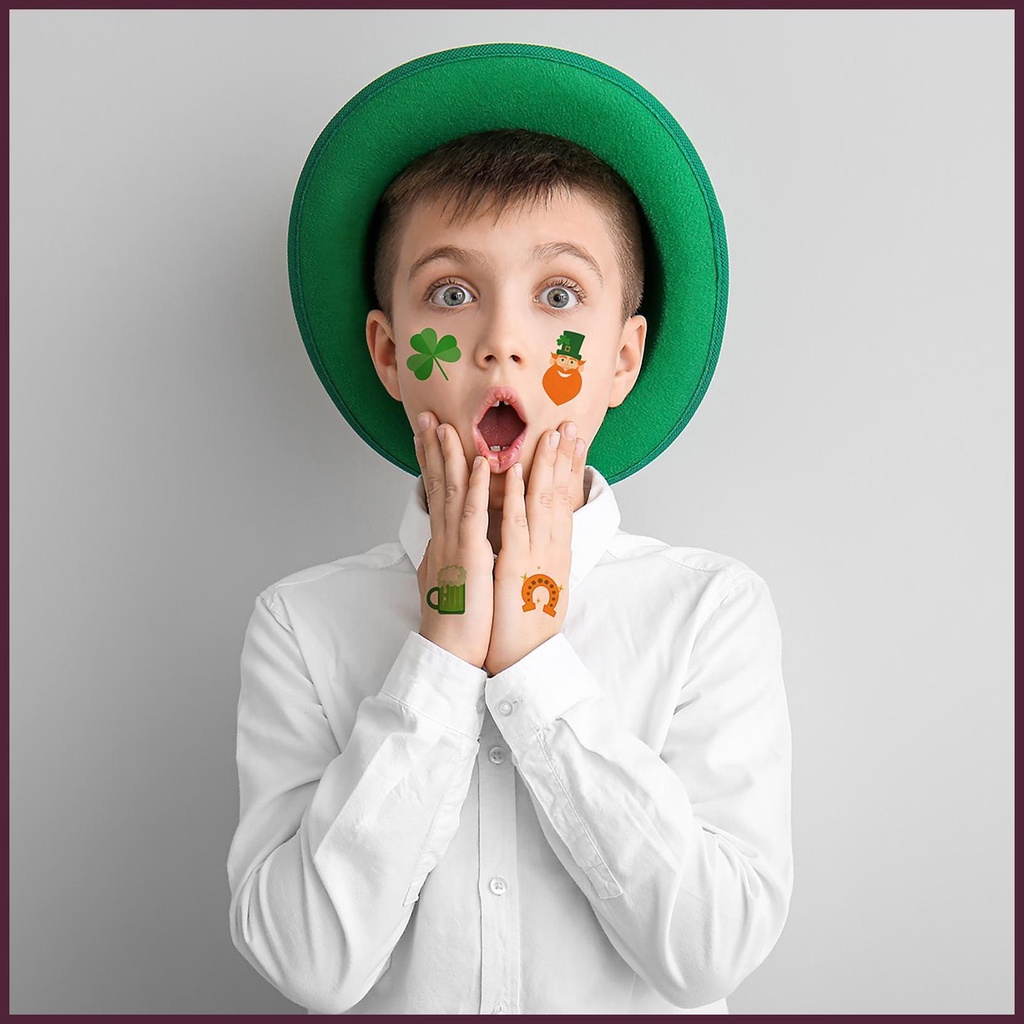 Bộ 10 Tấm Hình Xăm Tạm Thời Chủ Đề Ngày Lễ Hội Thánh Patricks