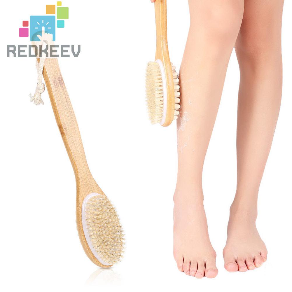 Bàn Chải Mát Xa Tẩy Tế Bào Chết Lưng Hai Mặt Bằng Gỗ Kèm Dây Thừng Cho SPA