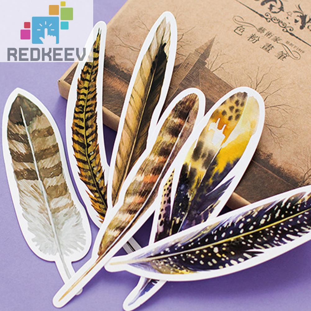 Bộ 30 Thẻ Đánh Dấu Trang Sách Hình Lông Vũ