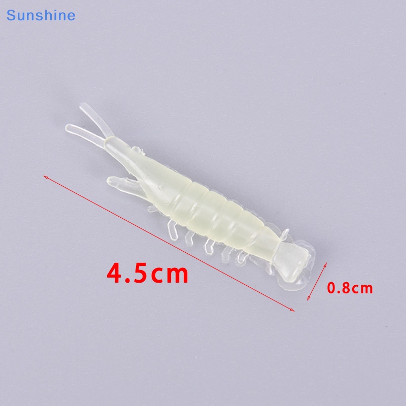 50 Mồi Tôm Giả Câu Cá Bằng Nhựa PVC Mềm Phát Sáng Trong Tối 0.6g