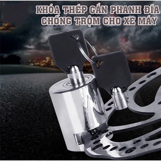 Khóa phanh đĩa xe máy chống trộm, khoá phanh đĩa chất liệu thép nguyên khối