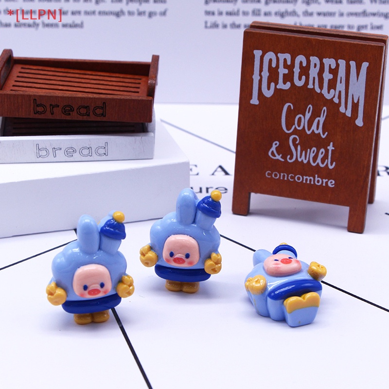 Móc Khóa Hình Chú Heo Hoạt Hình 3D Bằng Nhựa Resin DIY