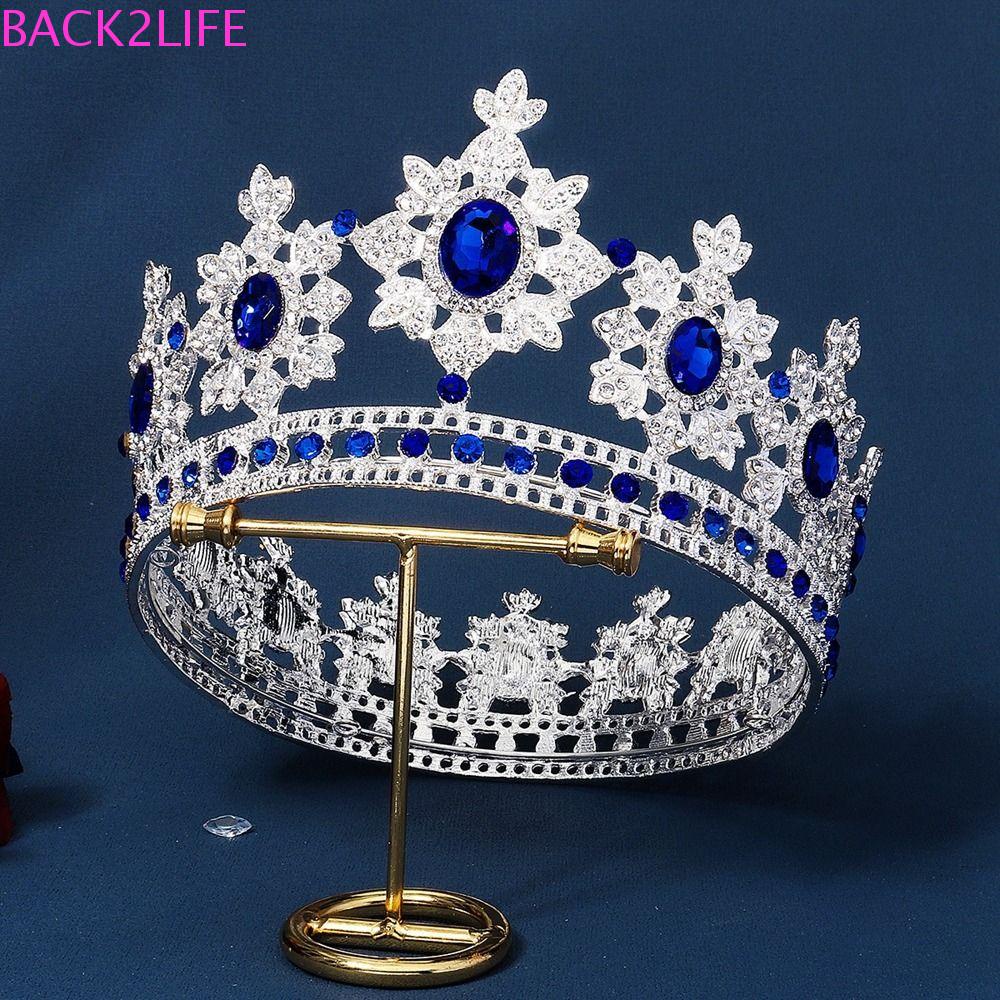 Vương Miện Cài Tóc Bằng Hợp Kim Đính Đá Cổ Điển Sang Trọng Phong Cách Hàn Quốc Dành Cho Cô Dâu Back2Li