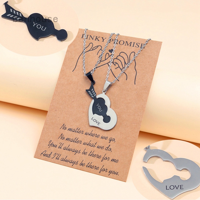 Bộ 2 Vòng cổ Hình Trái Tim Bằng Thép Không Gỉ Cho Cặp Đôi