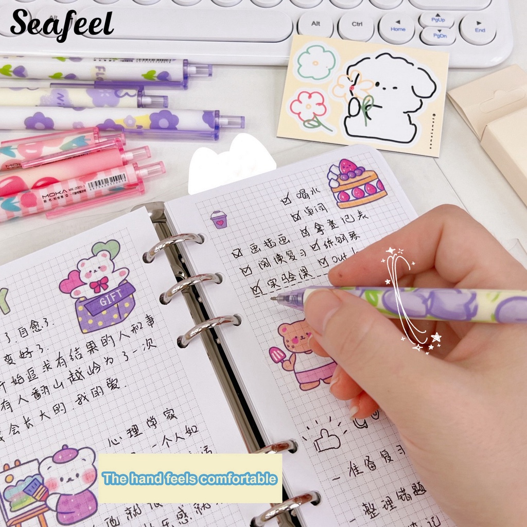 Set 4 Bút Thử Mực Đen Ngòi 0.5mm Kiểu Dáng Hoạt Hình