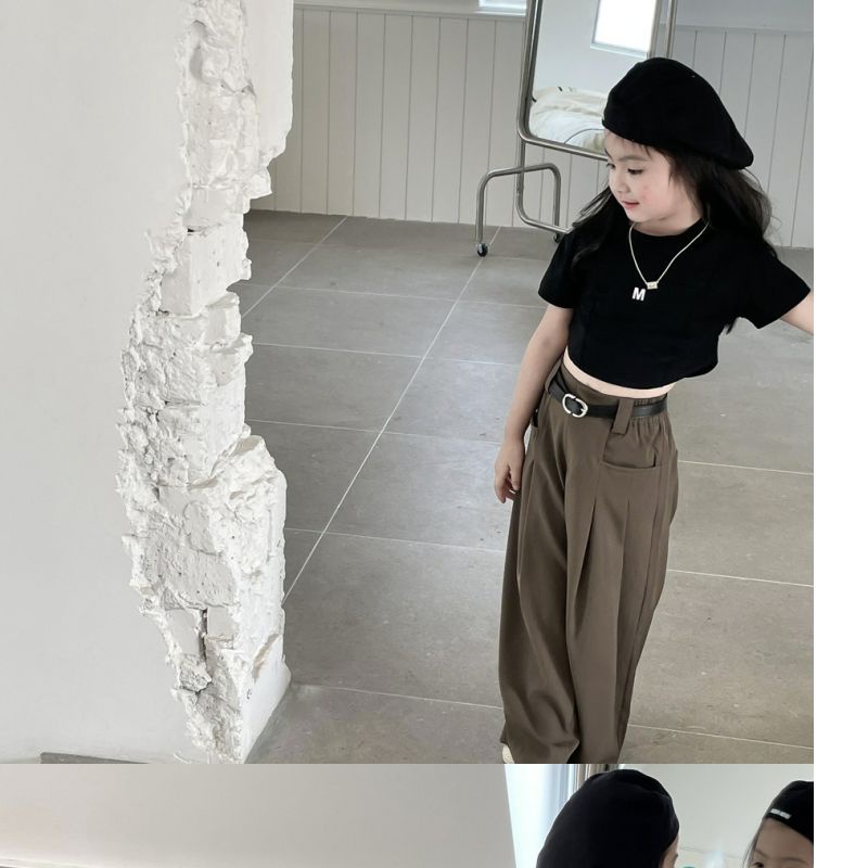Áo Thun Cotton Ngắn Tay Màu Sắc Trơn Thời Trang Mùa Hè Cho Bé Gái