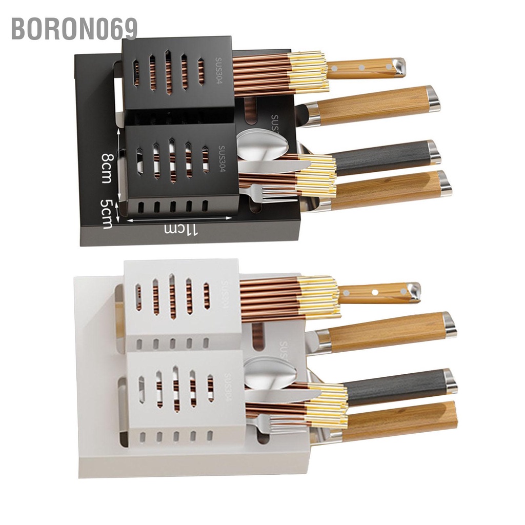 Boron069 Dụng Cụ Đựng Treo Tường Bằng Thép Không Gỉ Đũa Thoát Lưu Trữ Kệ Cho Nhà Bếp Gia Đình