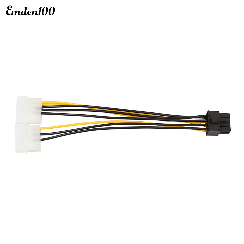 Dây Cáp Thẻ Đồ Họa PCIE Sang Dual Molex 18cm 8 Pin (6 + 2)