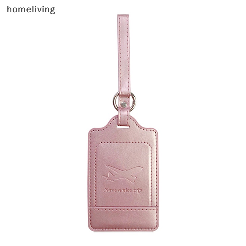 Thẻ Đánh Dấu Hành Lý Bằng Da PU Màu Trơn Nhỏ Gọn Tiện Dụng