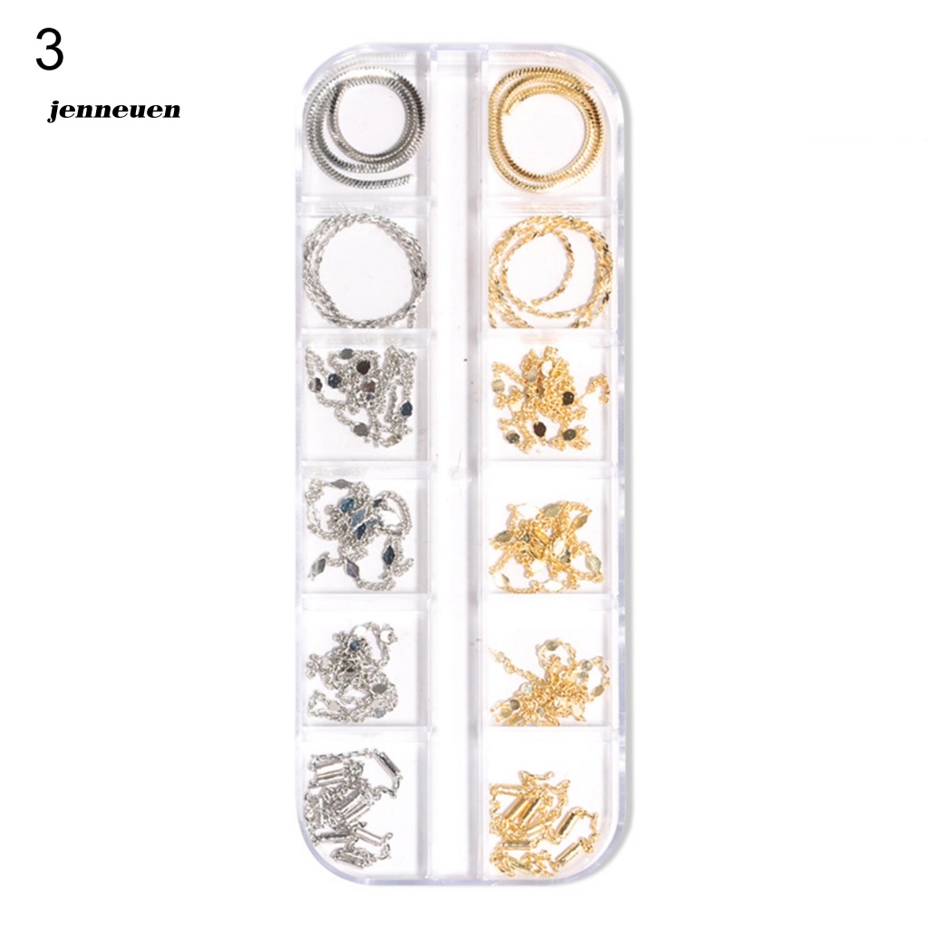 Set 12 Dây Xích Nhiều Màu Sắc Dùng Trang Trí Móng Tay Nghệ Thuật